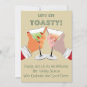 Toasty Cheers Kerstfeest uitnodiging (Voorkant)