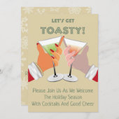 Toasty Cheers Kerstfeest uitnodiging (Voorkant / Achterkant)