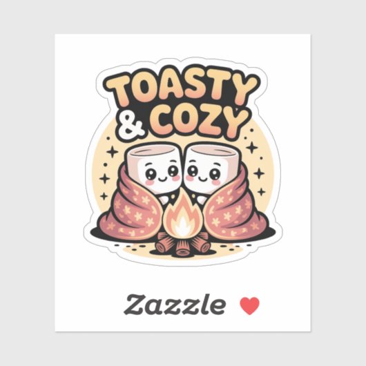 Toasty & Cosy - Schattigee Marshmallows bij het ka Sticker (Vel)