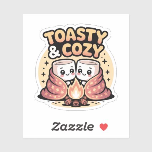 Toasty Marshmallows Cute Kawaii Badge Sticker (Vel)