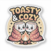 Toasty Marshmallows Cute Kawaii Badge Sticker (Voorkant)