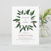 Toasty & Tipsy | Kerstfeest Feestdagenkaart (Staand voorkant)