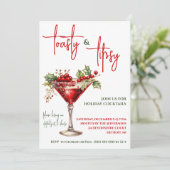 Toasty & Tipsy, Martini, Vakantie Cocktail Party Kaart (Staand voorkant)