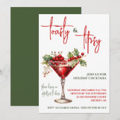 Toasty & Tipsy, Martini, Vakantie Cocktail Party Kaart (Voorkant / Achterkant)