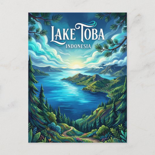 Toba-meer Indonesië Briefkaart (Voorkant)