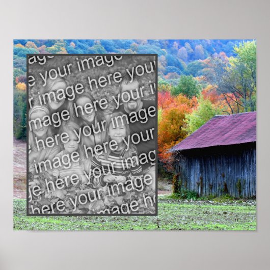 Tobacco Barn Autumn Foliage Uw foto toevoegen Poster (Voorkant)