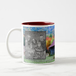 Tobacco Barn Autumn Foliage Uw foto toevoegen Tweekleurige Koffiemok