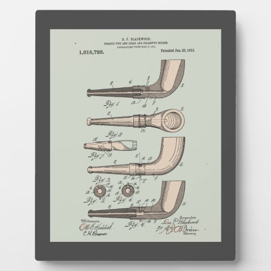  Tobacco Pipe Patent Fotoplaat (Voorkant)