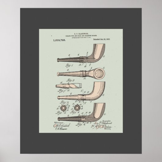  Tobacco Pipe Patent Poster (Voorkant)
