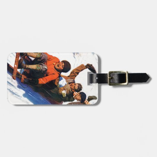 Tobagganing Bagagelabel (Voorkant horizontaal)