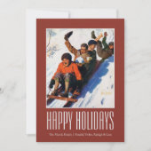 Tobagganing Feestdagenkaart (Voorkant)