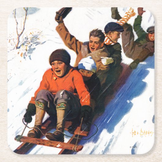 Tobagganing Kartonnen Onderzetters (Voorkant)