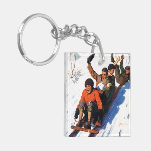 Tobagganing Sleutelhanger (Voorkant Links)