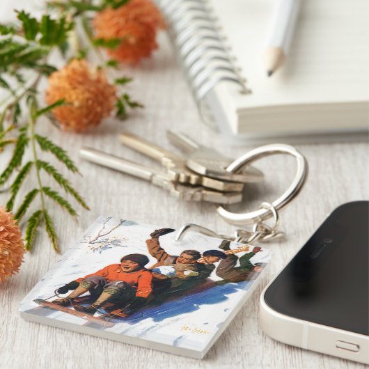 Tobagganing Sleutelhanger (Voorkant Rechts)