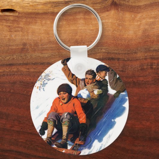 Tobagganing Sleutelhanger (Voorkant)