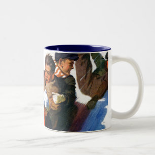 Tobagganing Tweekleurige Koffiemok