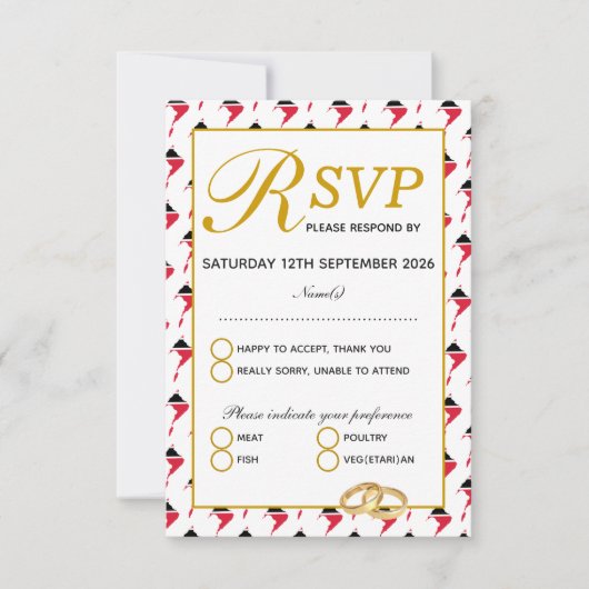 TOBAGO TRINIDAD Wedding RSVP-reactiekaart RSVP Kaartje (Voorkant)