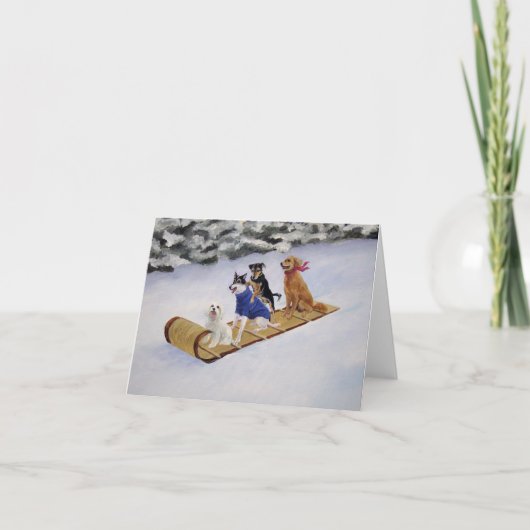 Tobbagan Tails-briefkaart Bedankkaart (Voorkant)