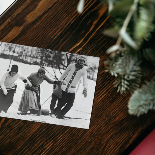 Tobbogan party in 1910 kaart