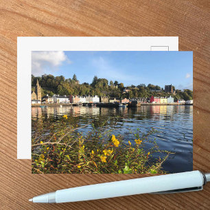 Tobermory, Isle of Mull, Schotland met Bloemen Briefkaart