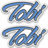 Tobi Name blue Aufkleber Sticker Stickerset (Voorkant)
