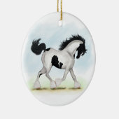 Tobiano Gypsy Vanner Horse Keramisch Ornament (Rechts)