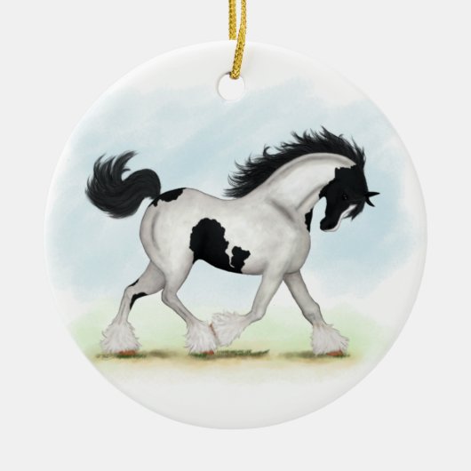 Tobiano Gypsy Vanner Horse Keramisch Ornament (Voorkant)
