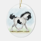 Tobiano Gypsy Vanner Horse Keramisch Ornament (Links)
