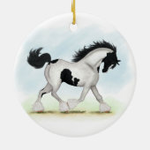 Tobiano Gypsy Vanner Horse Keramisch Ornament (Achterkant)