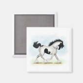 Tobiano Gypsy Vanner Horse Magneet (Voorkant / Achterkant)
