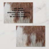 Tobiano Paint Horse Pattern Visitekaartje (Voorkant / Achterkant)
