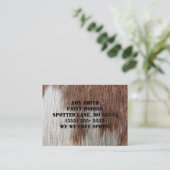 Tobiano Paint Horse Pattern Visitekaartje (Staand voorkant)