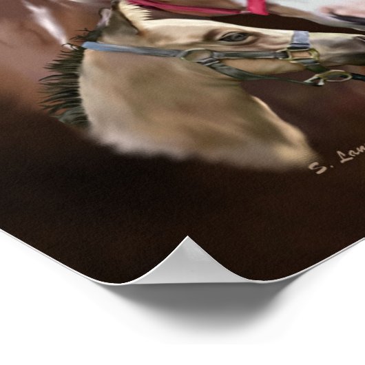 Tobiano Paint Mare en Foal Poster (Hoek)