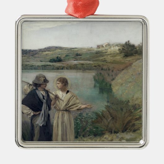 Tobias en de Archangel Raphael Metalen Ornament (Voorkant)