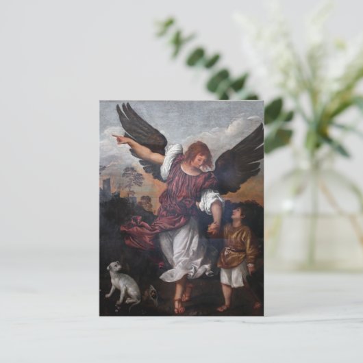 Tobias en de Archangel Raphael - Titiaan Briefkaart (Staand voorkant)