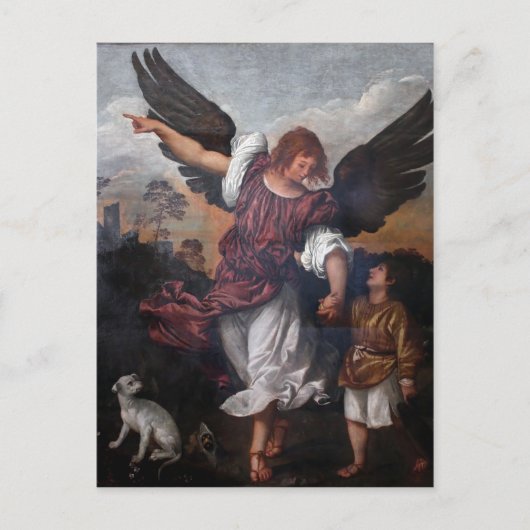 Tobias en de Archangel Raphael - Titiaan Briefkaart (Voorkant)