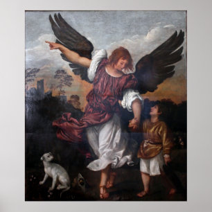 Tobias en de Archangel Raphael - Titiaan Poster