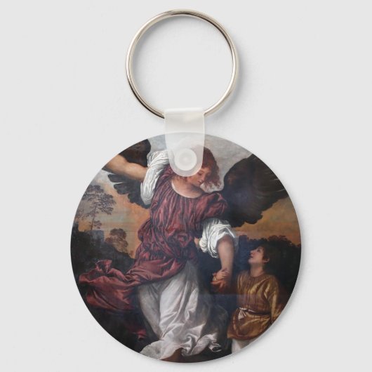 Tobias en de Archangel Raphael - Titiaan Sleutelhanger (Voorkant)