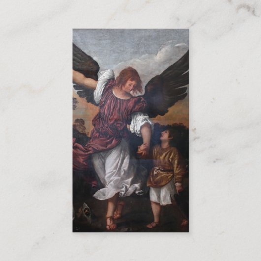 Tobias en de Archangel Raphael - Titiaan Visitekaartje (Voorkant)