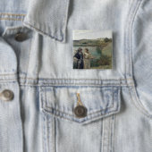 Tobias en de Archangel Raphael Vierkante Button 5,1 Cm (In situ)