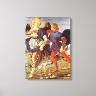 Tobias en de engel door Andrea del Verrocchio Canvas Afdruk