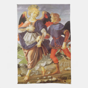 Tobias en de engel door Andrea del Verrocchio Theedoek