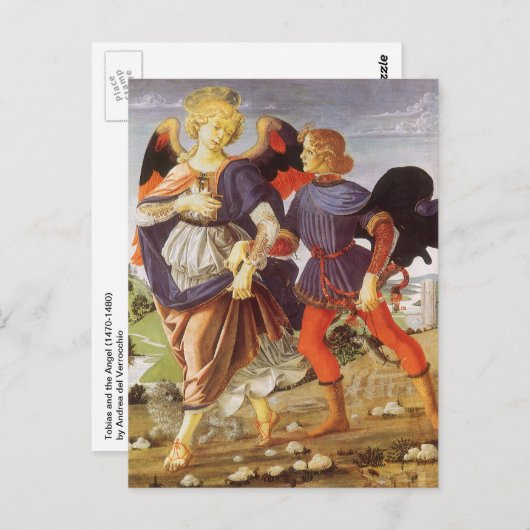 Tobias en de Engel van Andrea del Verrocchio Briefkaart (Voorkant / Achterkant)