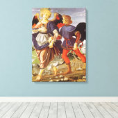 Tobias en de Engel van Andrea del Verrocchio Canvas Afdruk (Insitu (Houten vloer))