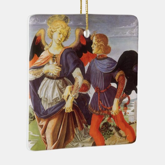 Tobias en de Engel van Andrea del Verrocchio Keramisch Ornament (Rechts)