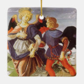 Tobias en de Engel van Andrea del Verrocchio Keramisch Ornament (Achterkant)