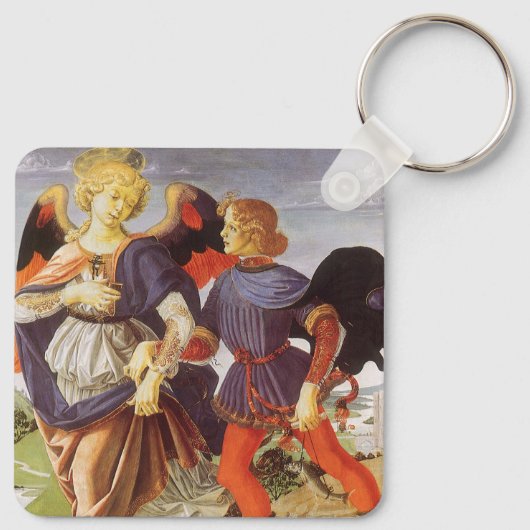 Tobias en de Engel van Andrea del Verrocchio Sleutelhanger (Achterkant)