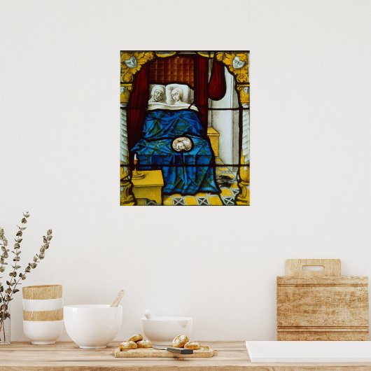 Tobias en Sarah in bed Poster (Keuken)