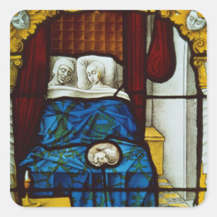 Tobias en Sarah in bed Vierkante Sticker