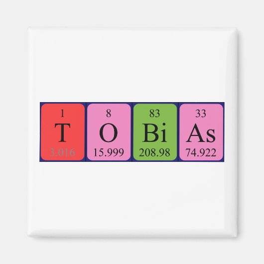 Tobias periodiek table name magnet (Voorkant)